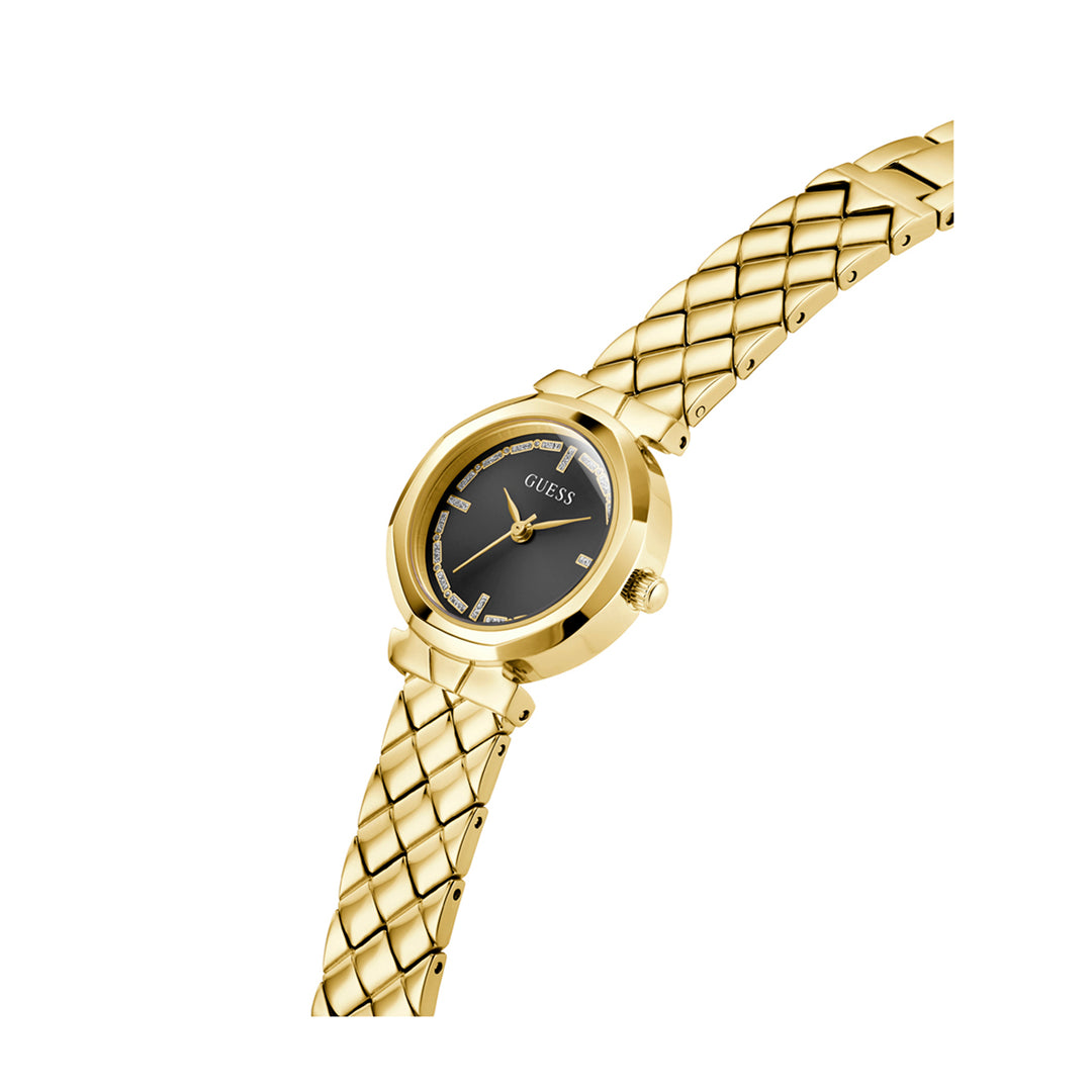 Guess Women's Watch Gold Tone Case Black Dial Quartz