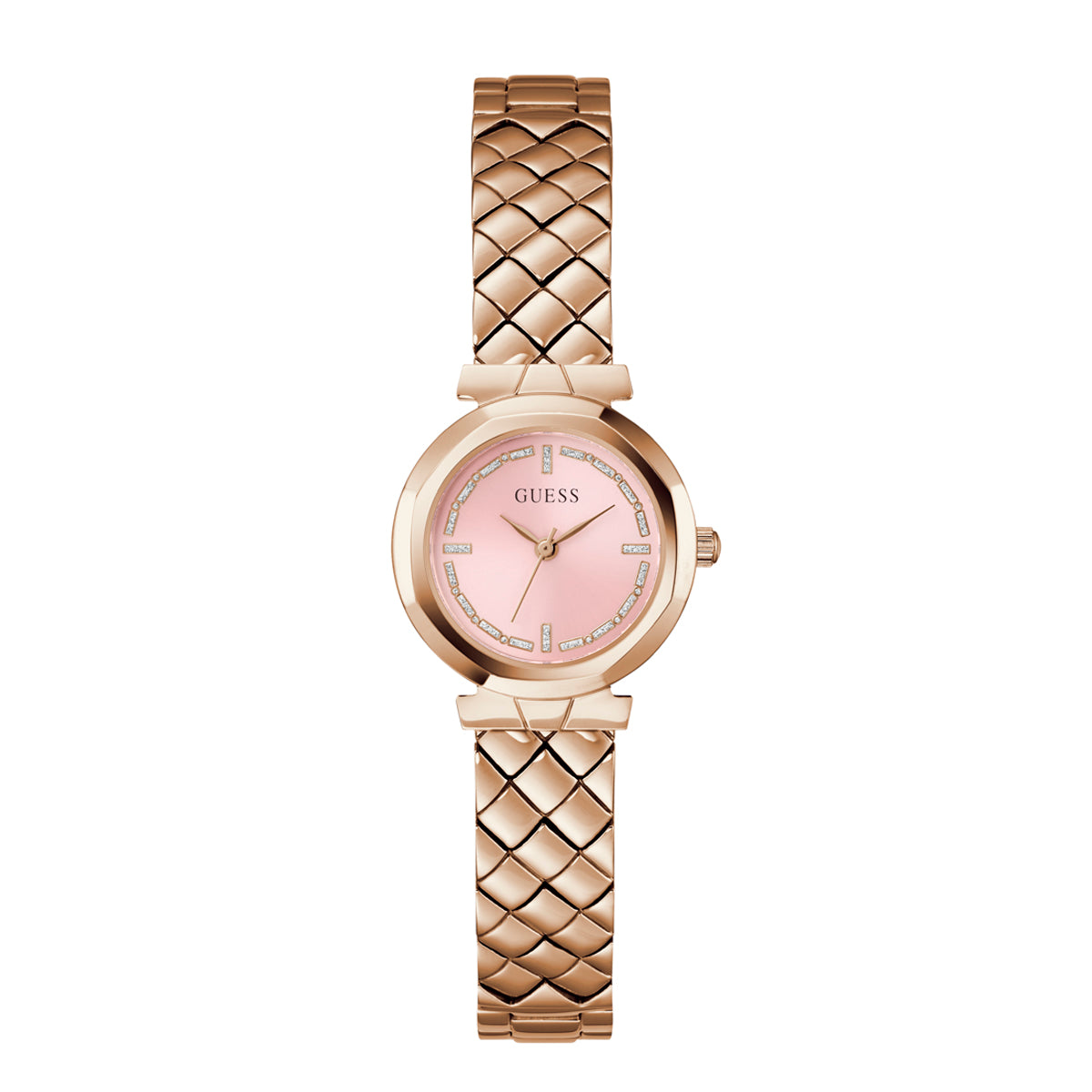 Guess Women's Watch Rose Gold Tone Case White Dial Quartz - GW0839L3