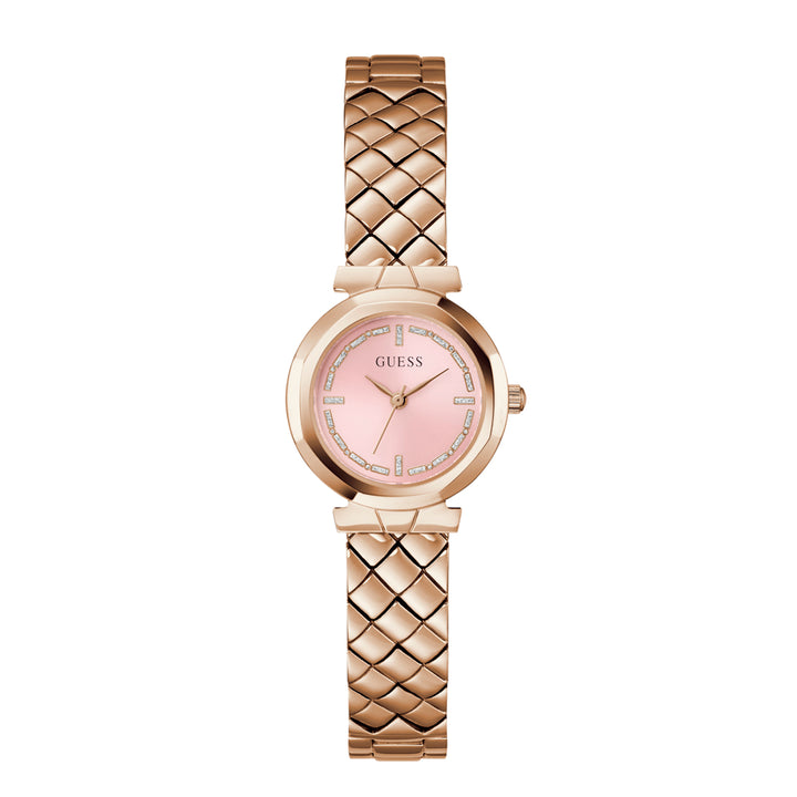 Guess Women's Watch Rose Gold Tone Case White Dial Quartz