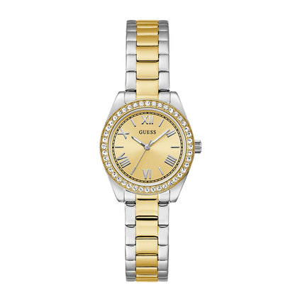 Guess Women's Watch Gold & Silver Tone Case Champagne Dial Quartz - GW0841L2