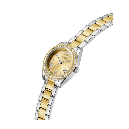 Guess Women's Watch Gold & Silver Tone Case Champagne Dial Quartz - GW0841L2