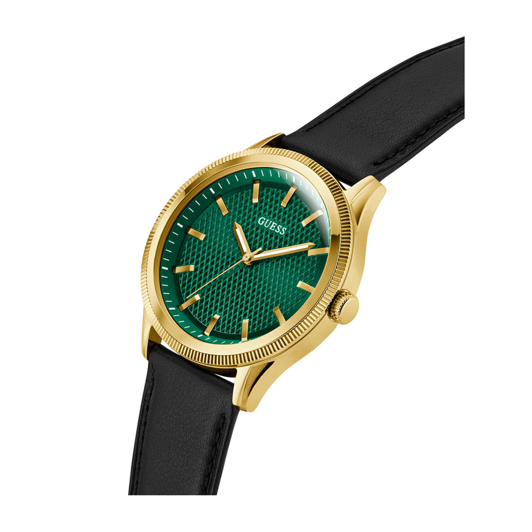 Guess Men's Watch Gold Tone Case Green Dial Quartz