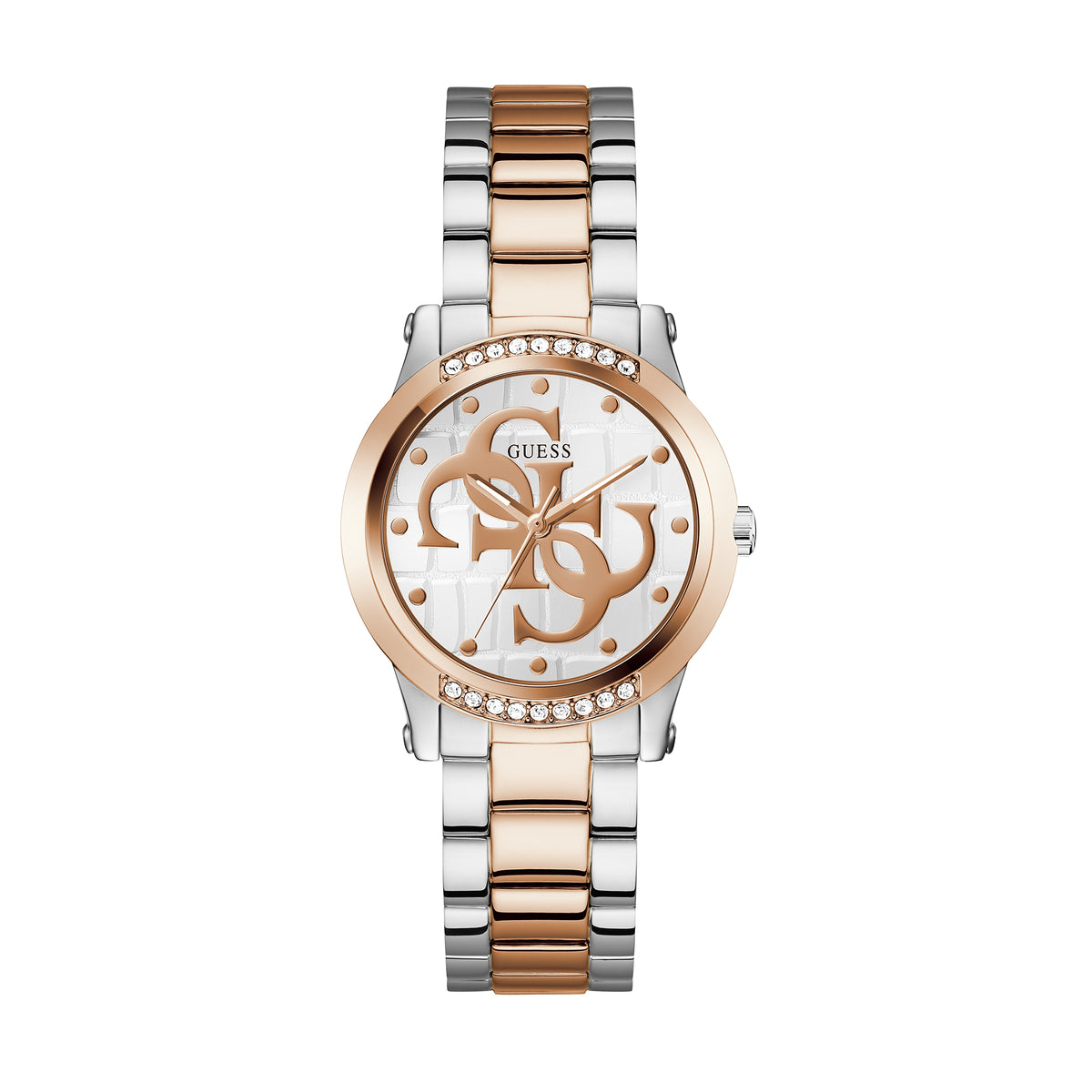 Guess Women's Watch 2-Tone Case White Dial Quartz - GW0861L5
