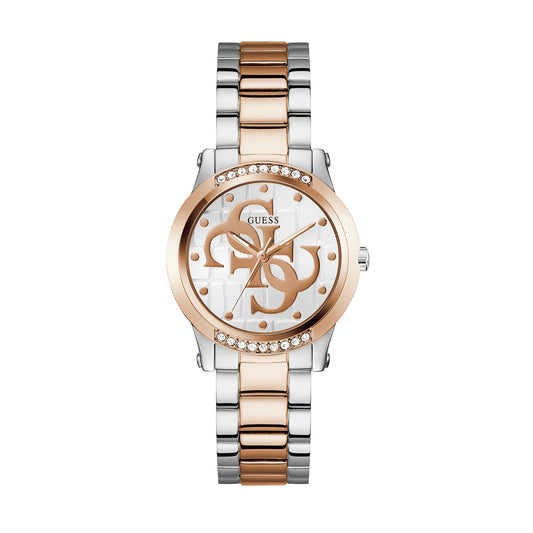 Guess Women's Watch 2-Tone Case White Dial Quartz
