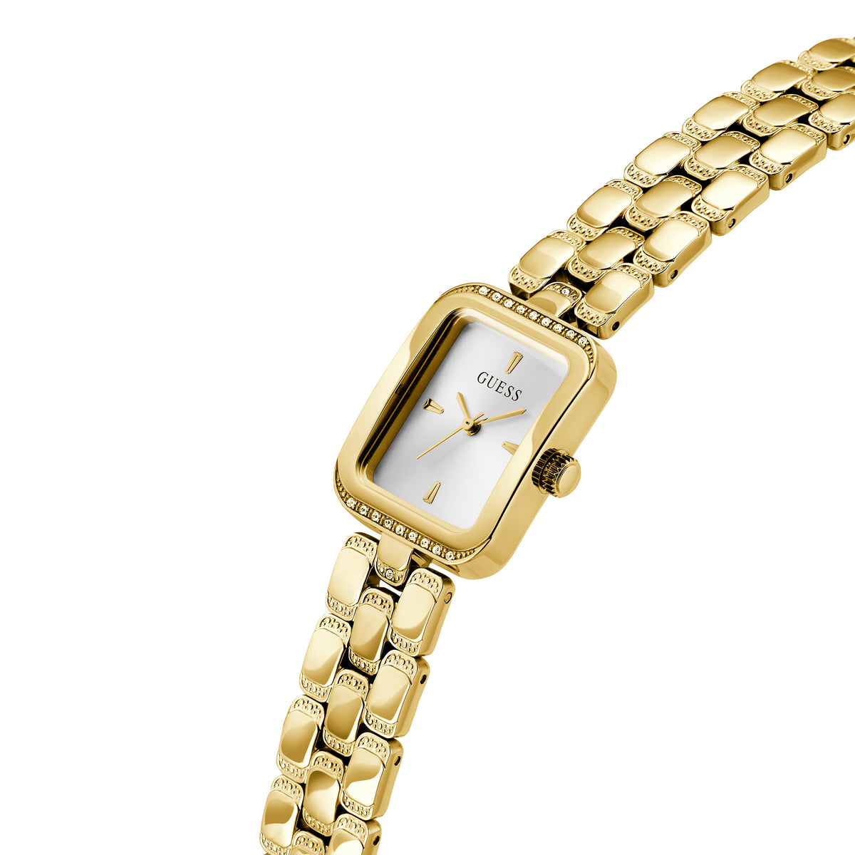 Guess Women's Watch Gold Tone Case Silver Dial Quartz