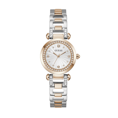 Guess Women's Watch Rose Gold Tone Case Silver Dial Quartz - GW0869L2