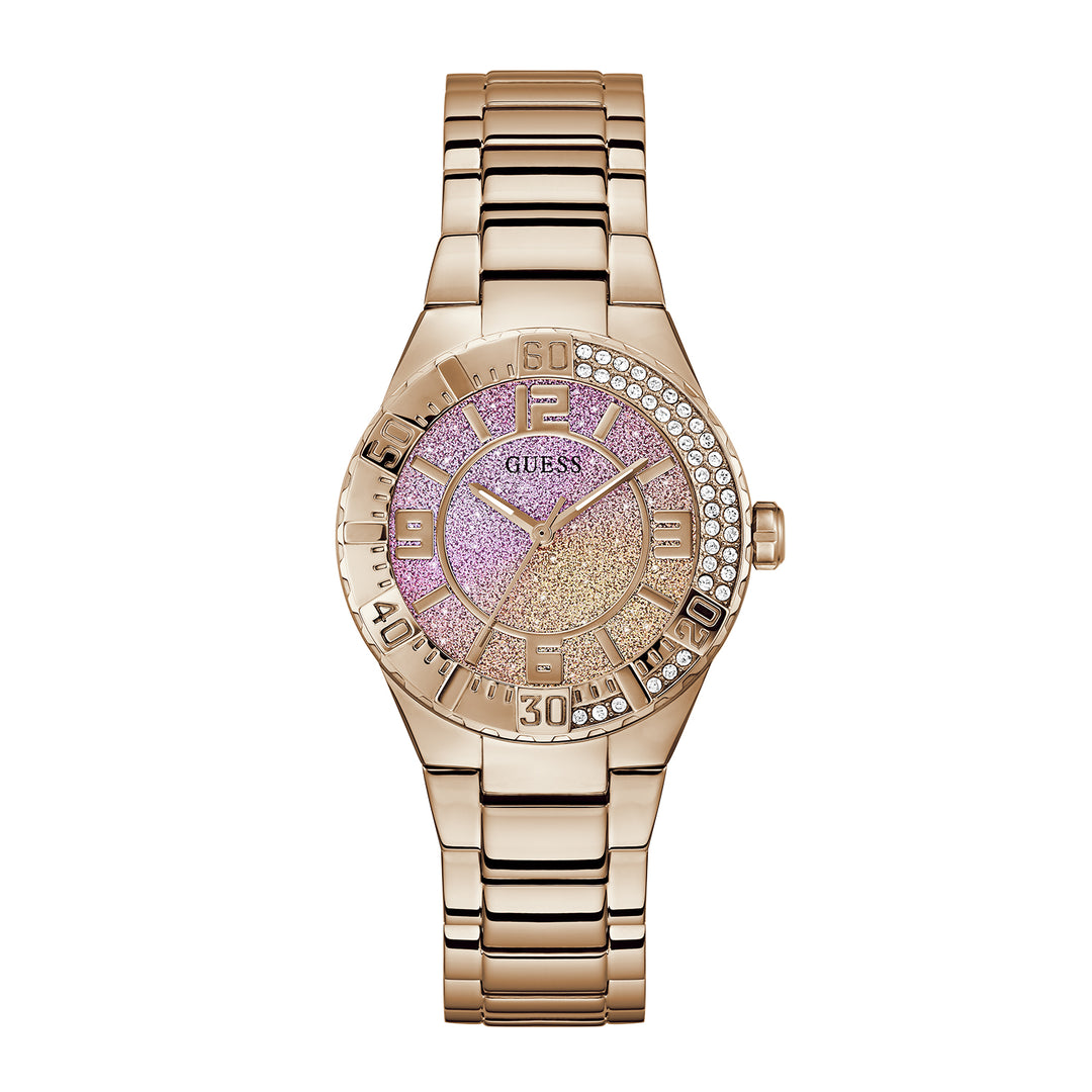 Guess Women's Watch Rose Gold Tone Case Pink Dial Quartz