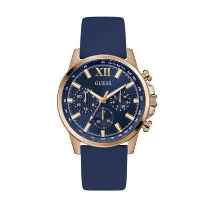 Guess Men's Watch Rose Gold Tone Case Blue Dial Quartz - GW0913G1