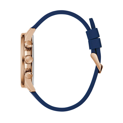 Guess Men's Watch Rose Gold Tone Case Blue Dial Quartz - GW0913G1