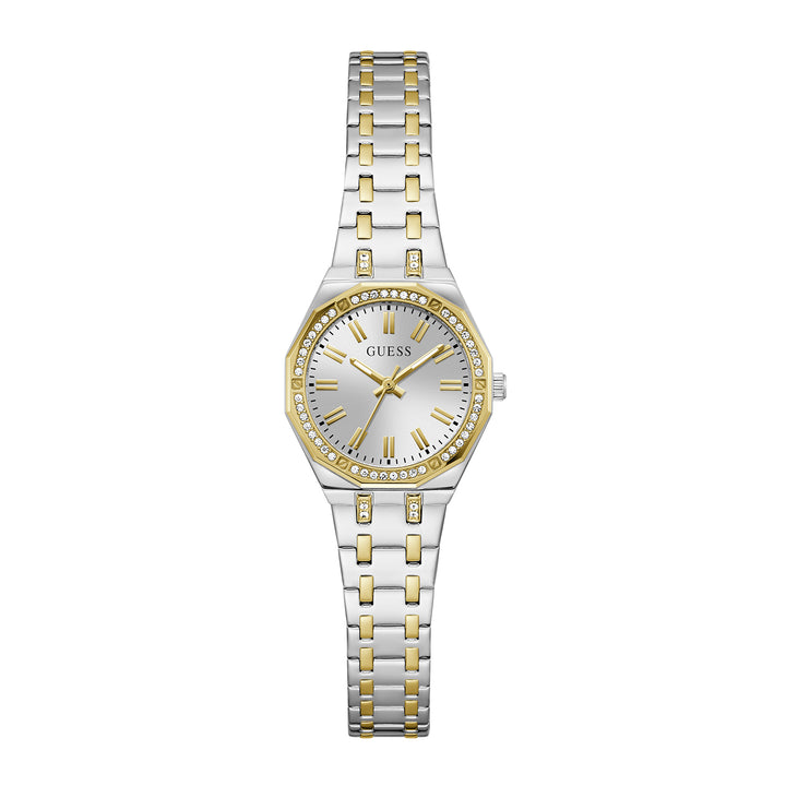Guess Women's Watch Silver & Gold Tone Case Silver Dial Quartz