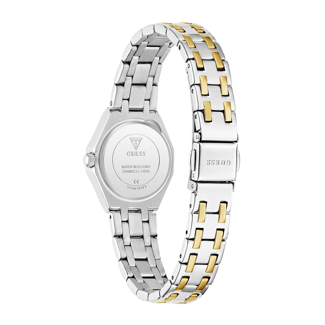 Guess Women's Watch Silver & Gold Tone Case Silver Dial Quartz