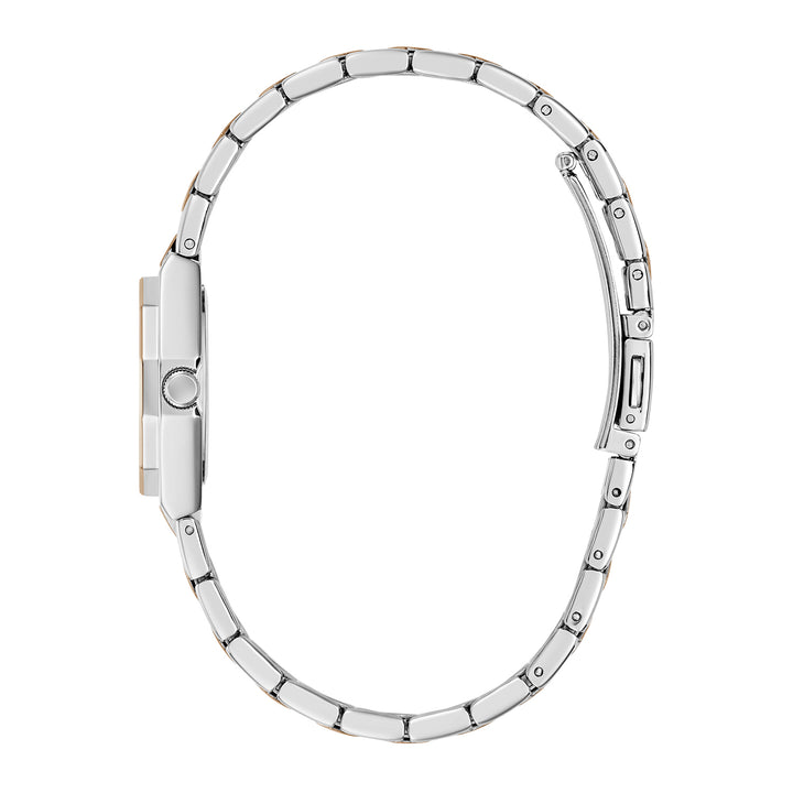 Guess Women's Watch Silver & Rose Gold Tone Case Silver Dial Quartz