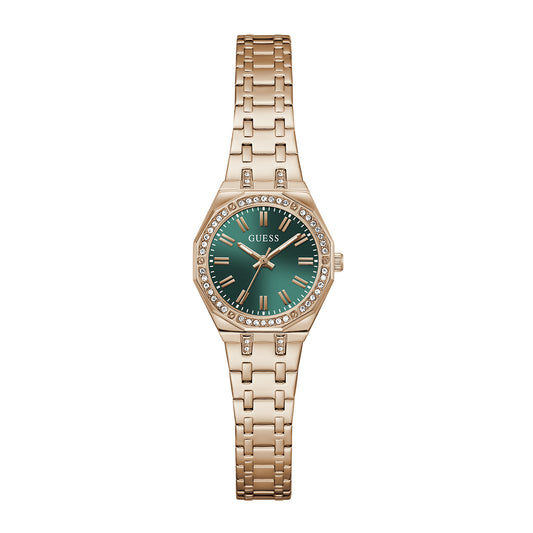 Guess Women's Watch Rose Gold Tone Case Teal Dial Quartz