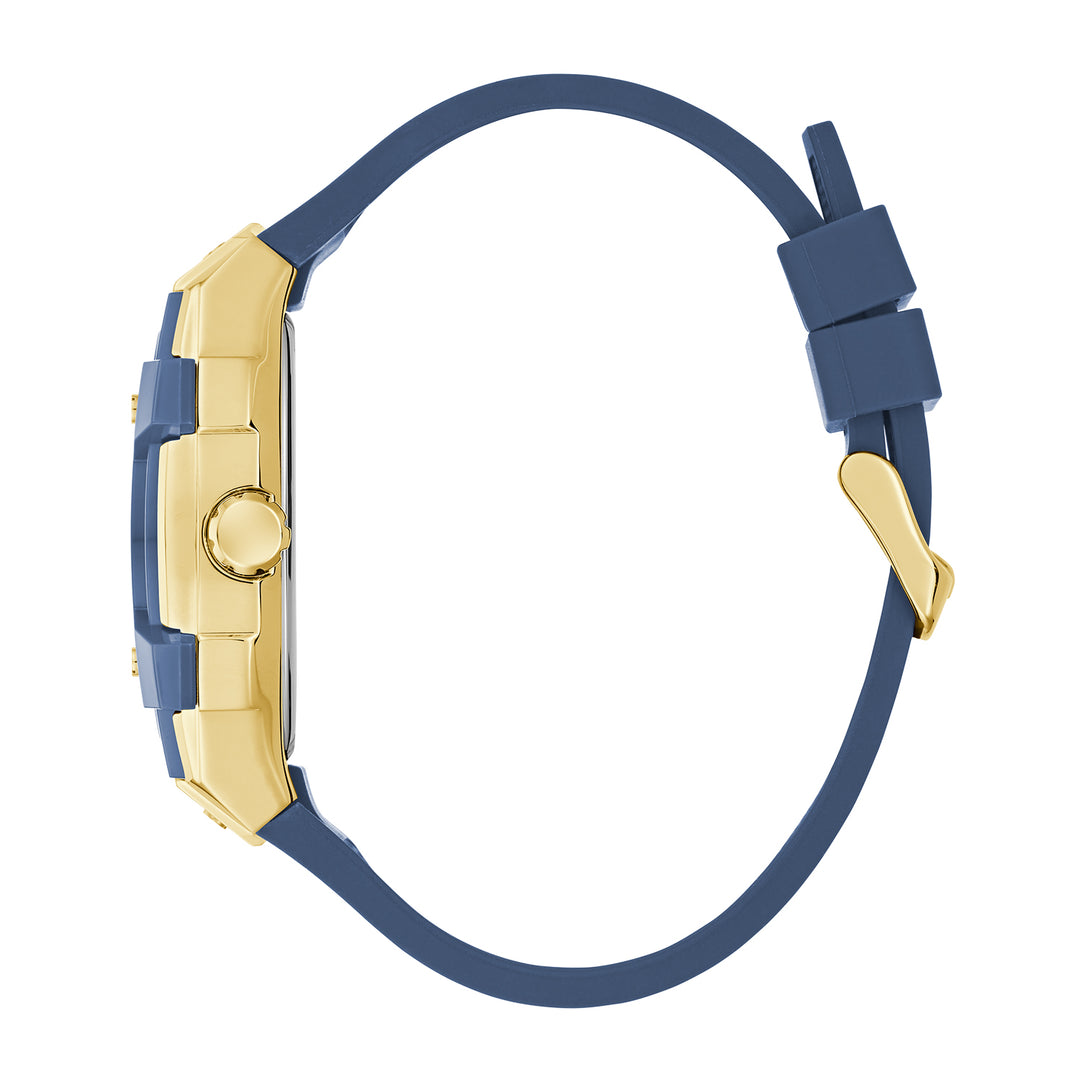 Guess Men's Watch Gold Tone Case Blue Dial Multifunction Quartz