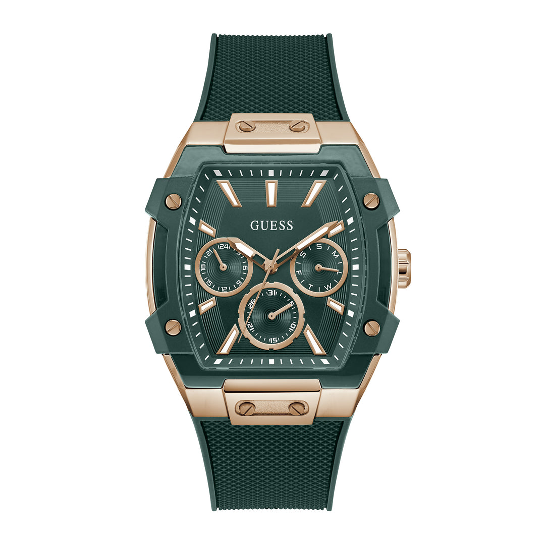 Guess Men's Watch Rose Gold Tone Case Green Dial Quartz