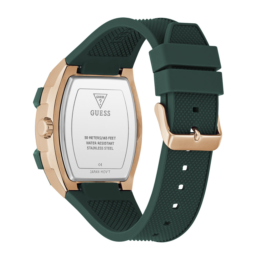 Guess Men's Watch Rose Gold Tone Case Green Dial Quartz