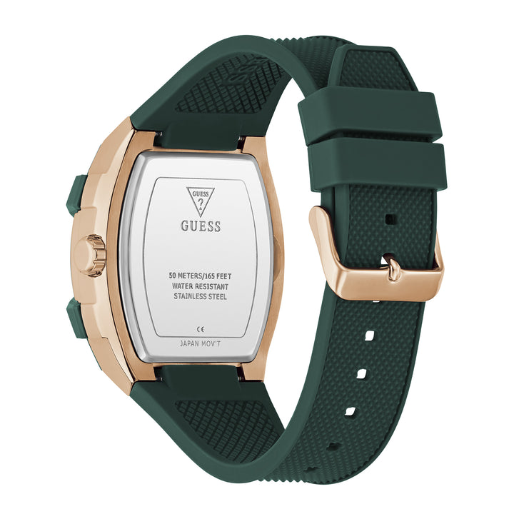 Guess Men's Watch Rose Gold Tone Case Green Dial Quartz