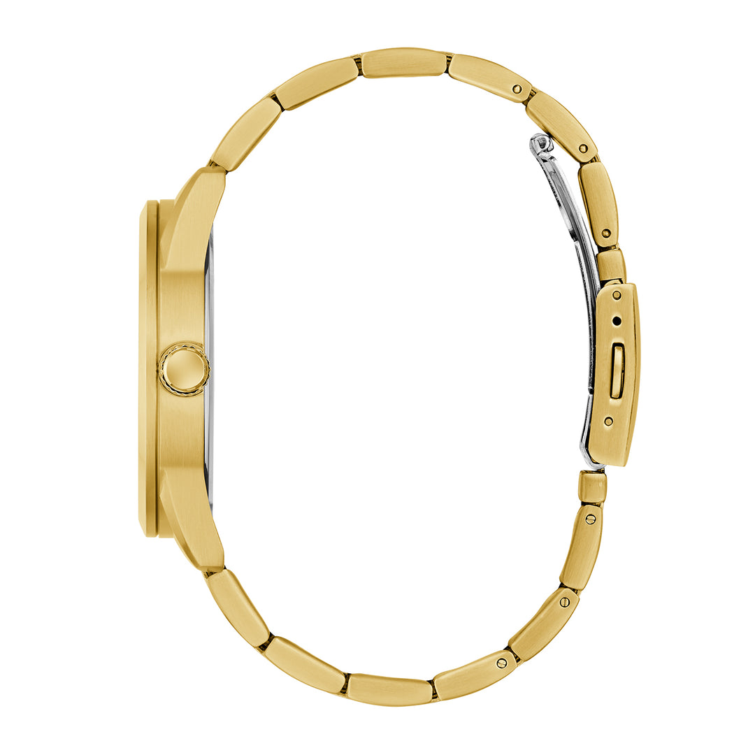 Guess Men's Watch Gold Tone Case Black Dial Quartz