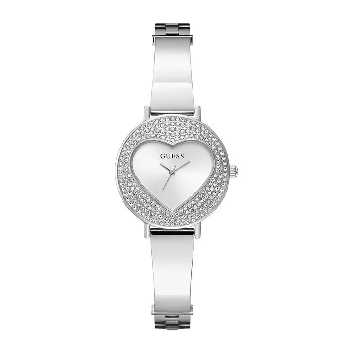 Guess Women's Watch Silver Tone Case White Dial Quartz