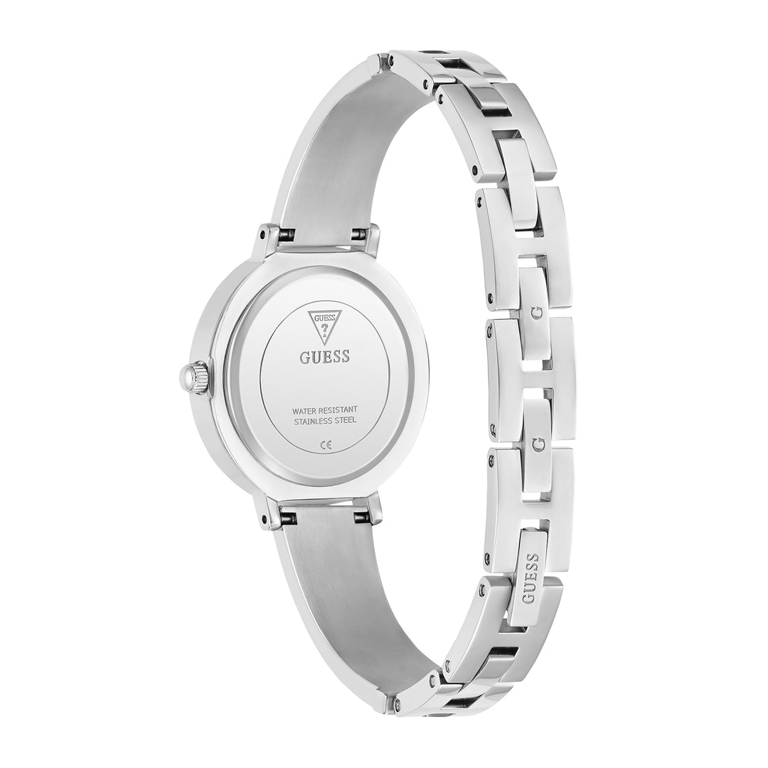 Guess Women's Watch Silver Tone Case White Dial Quartz