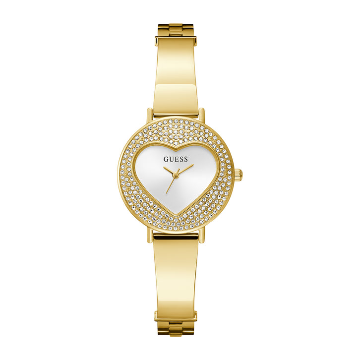 Guess Women's Watch Gold Tone Case White Dial Quartz