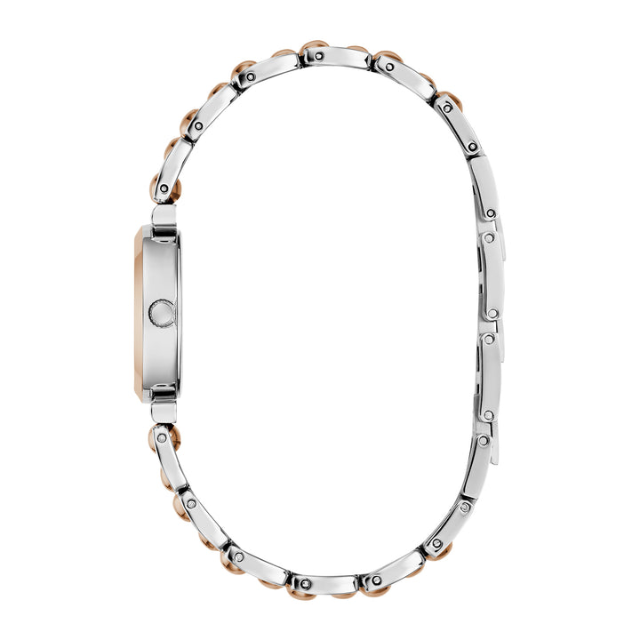 Guess Women's Watch Silver & Rose Gold Tone Case Silver Dial Quartz