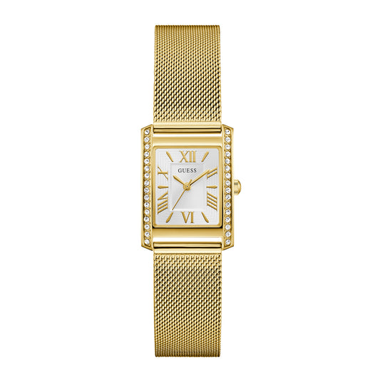 Guess Women's Watch Gold Tone Case White Dial Quartz