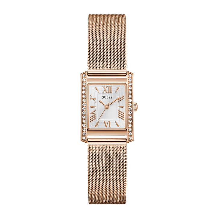 Guess Women's Watch Rose Gold Tone Case White Dial Quartz