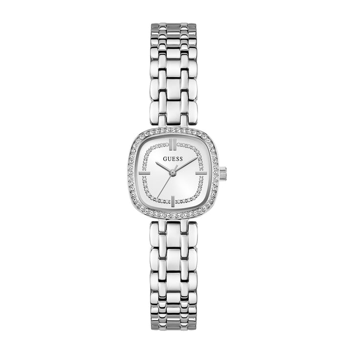 Guess Women's Watch Silver Tone Case White Dial Quartz