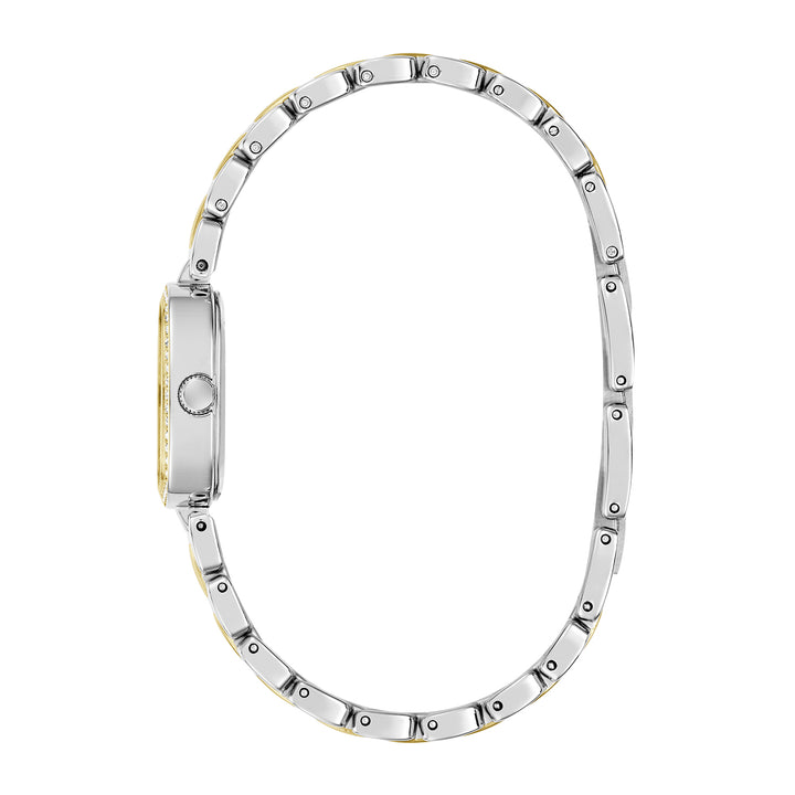 Guess Women's Watch Silver & Gold Tone Case White Dial Quartz
