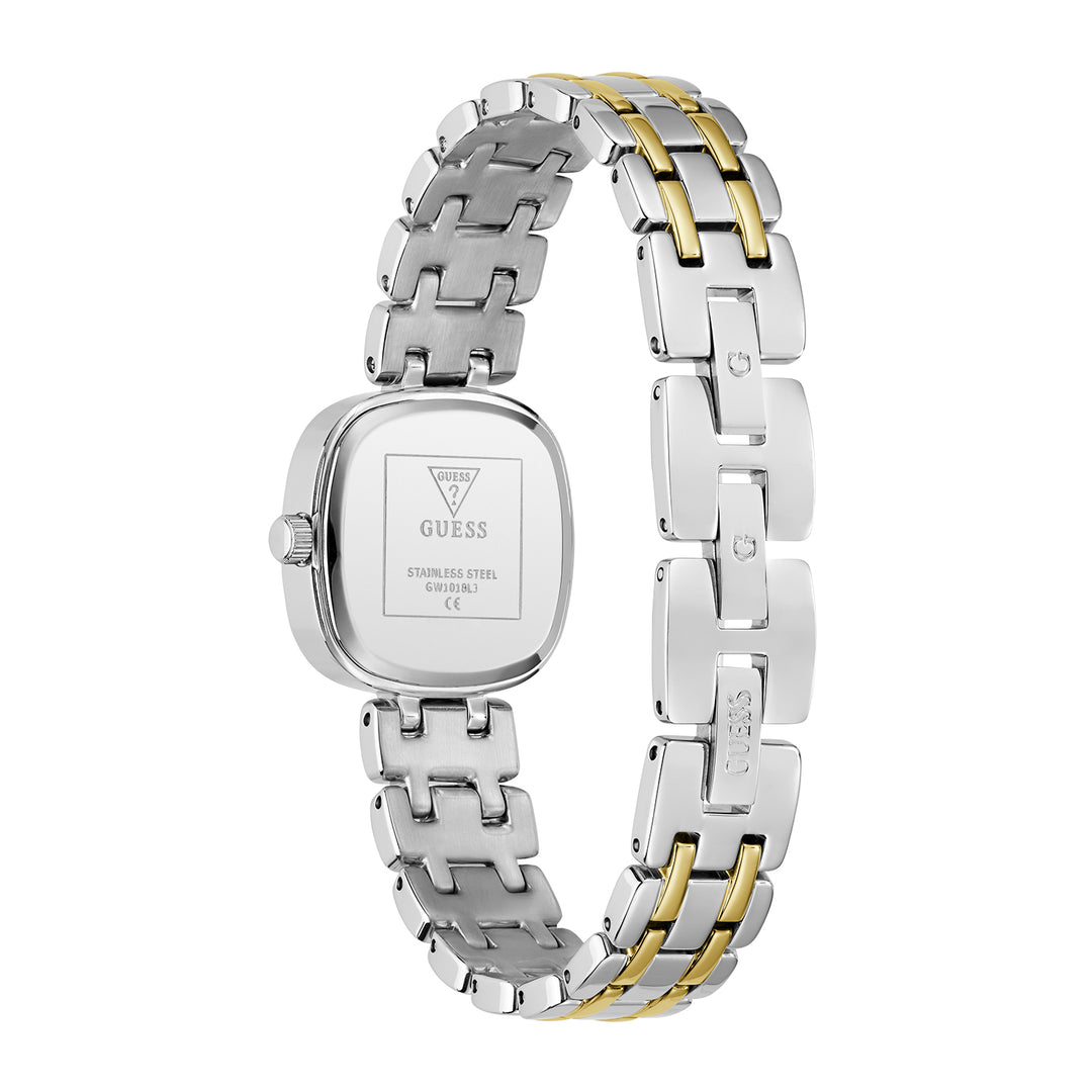Guess Women's Watch Silver & Gold Tone Case White Dial Quartz