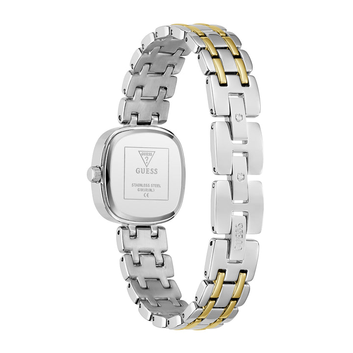 Guess Women's Watch Silver & Gold Tone Case White Dial Quartz