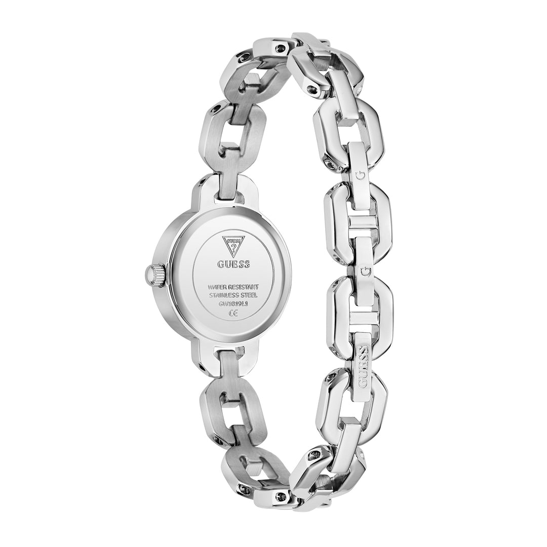 Guess Women's Watch Silver Tone Case Ice Blue Dial Quartz
