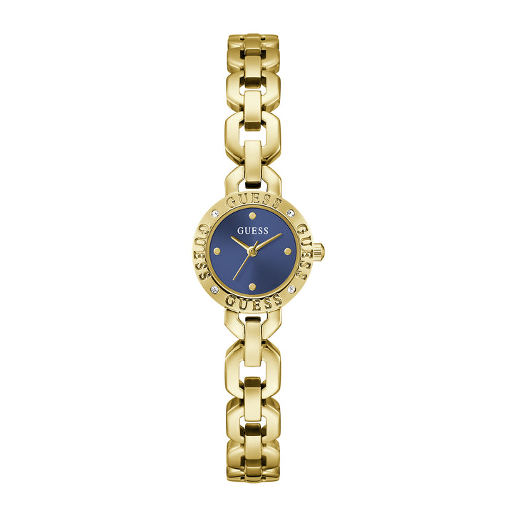 Guess Women's Watch Gold Tone Case Blue Dial Quartz