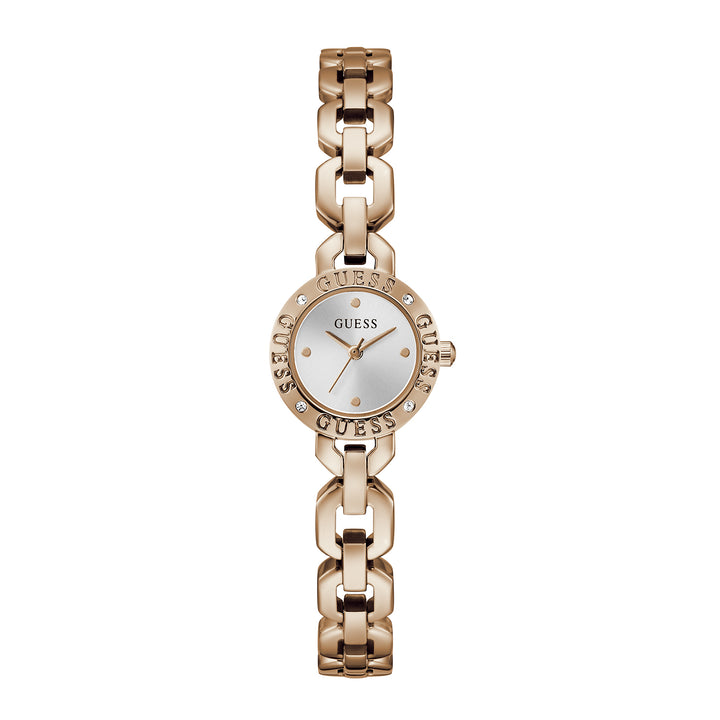 Guess Women's Watch Rose Gold Tone Case White Dial Quartz