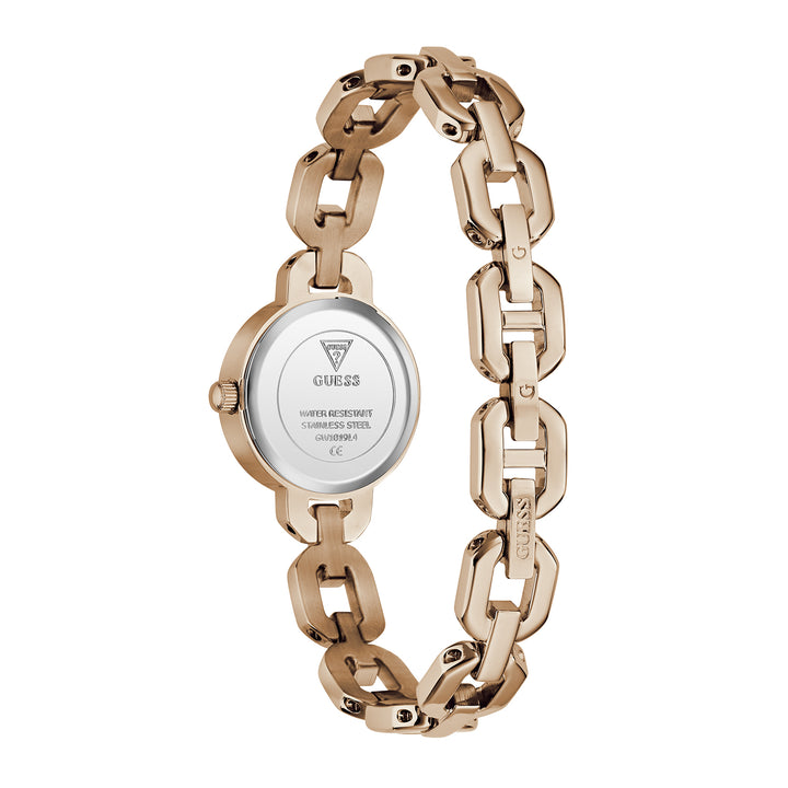 Guess Women's Watch Rose Gold Tone Case White Dial Quartz