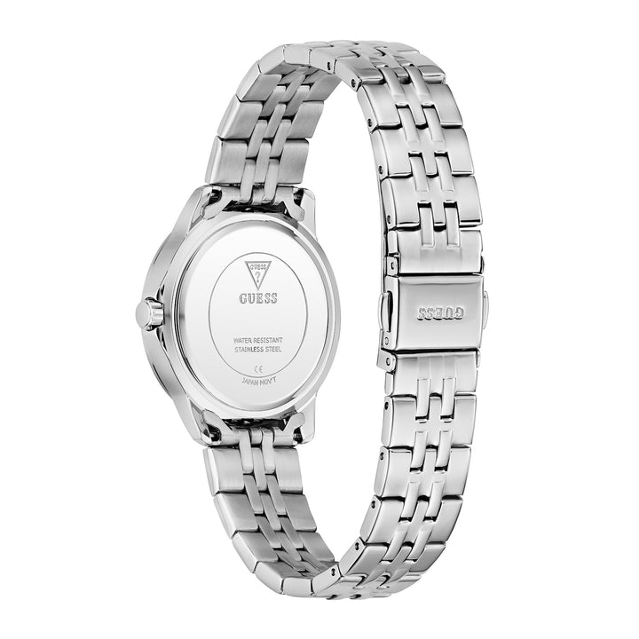 Guess Women's Watch Silver Tone Case White Dial Quartz