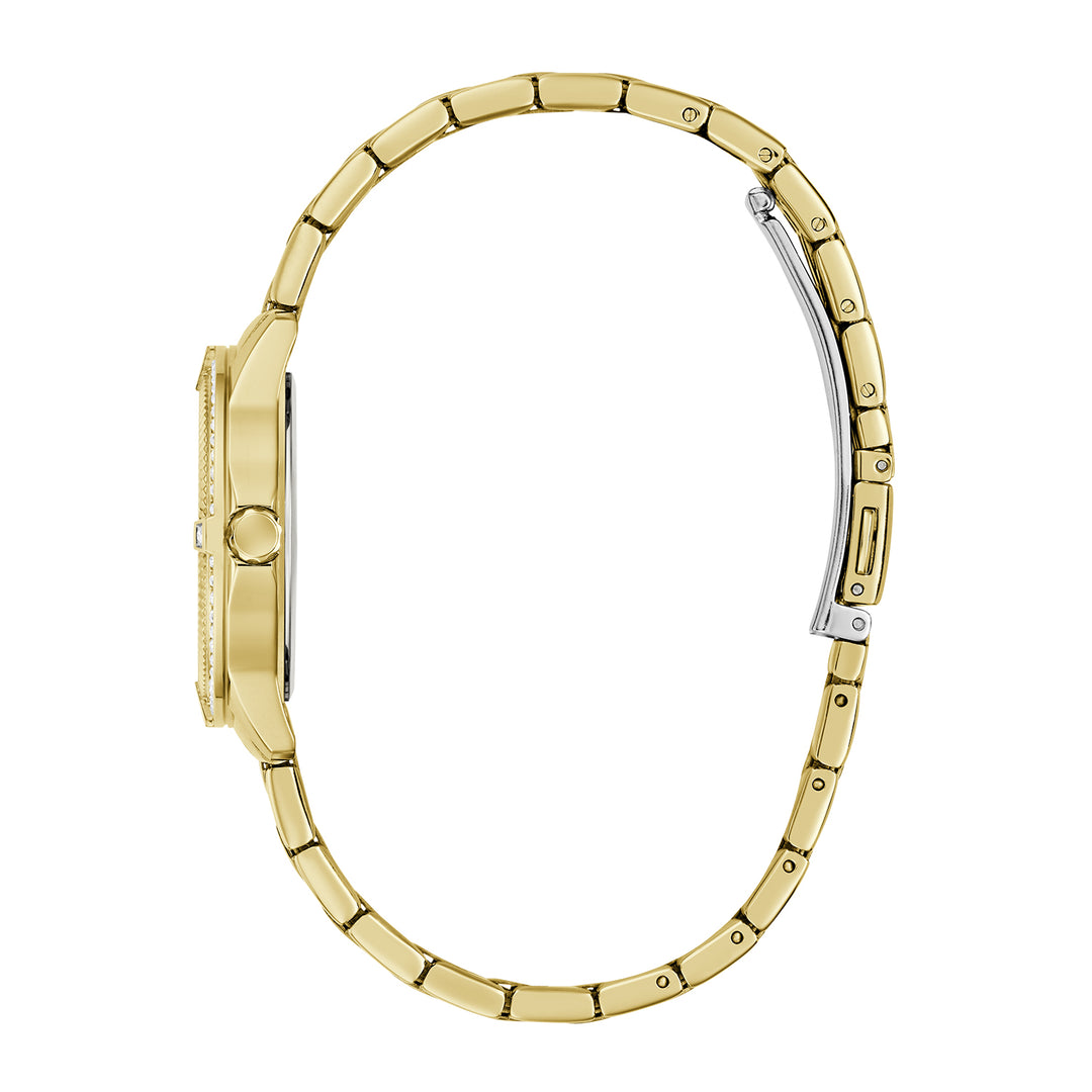 Guess Women's Watch Gold Tone Case White Dial Quartz