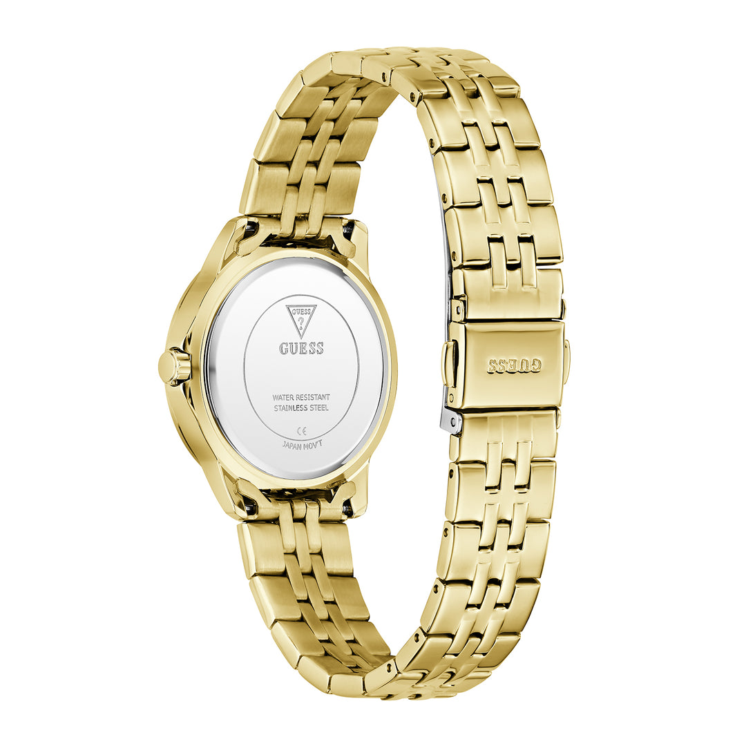 Guess Women's Watch Gold Tone Case White Dial Quartz