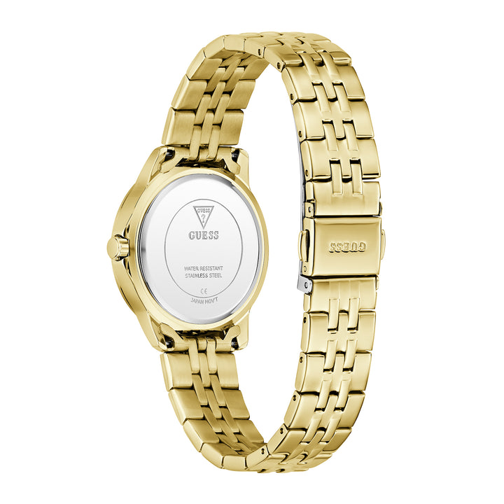 Guess Women's Watch Gold Tone Case White Dial Quartz