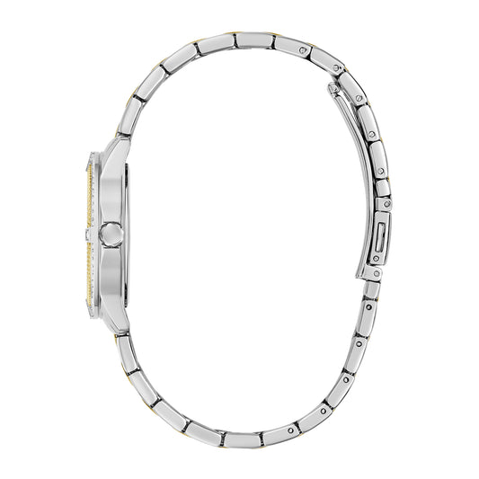 Guess Women's Watch Silver & Gold Tone Case Green Dial Quartz