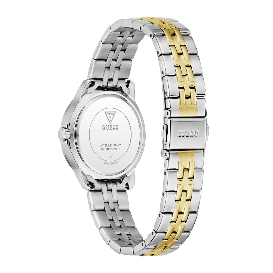 Guess Women's Watch Silver & Gold Tone Case Green Dial Quartz