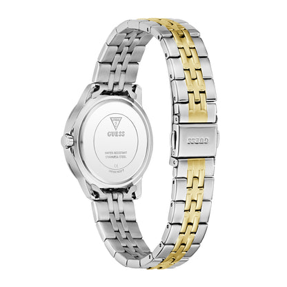 Guess Women's Watch Silver & Gold Tone Case Green Dial Quartz - GW1027L3