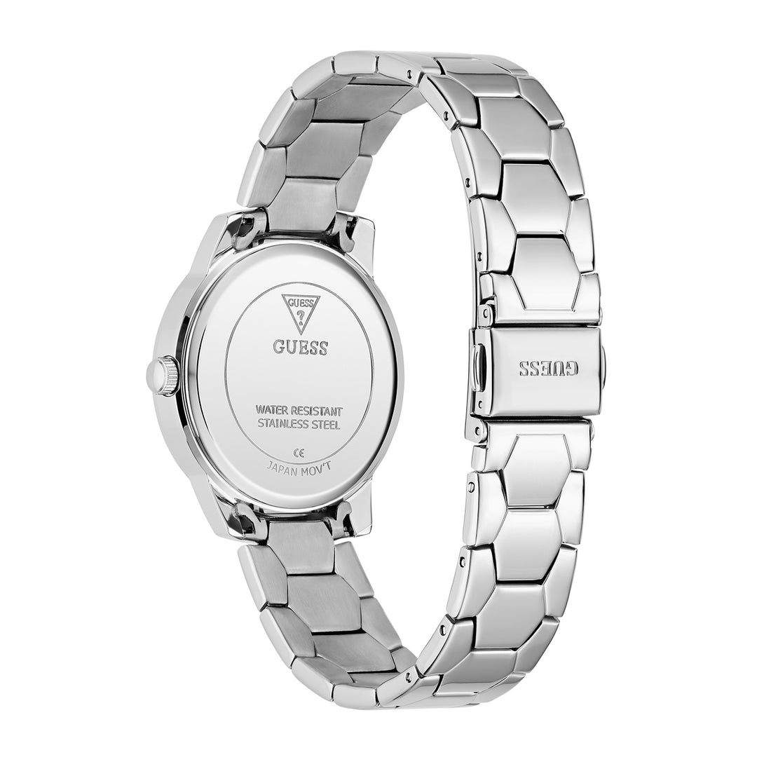 Guess Women's Watch Silver Tone Case Ice Blue Dial Quartz