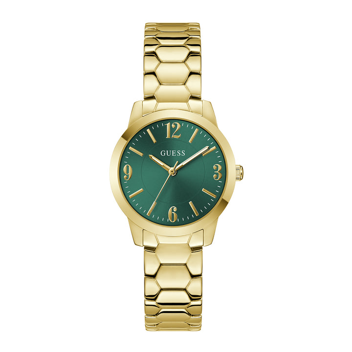 Guess Women's Watch Gold Tone Case Green Dial Quartz