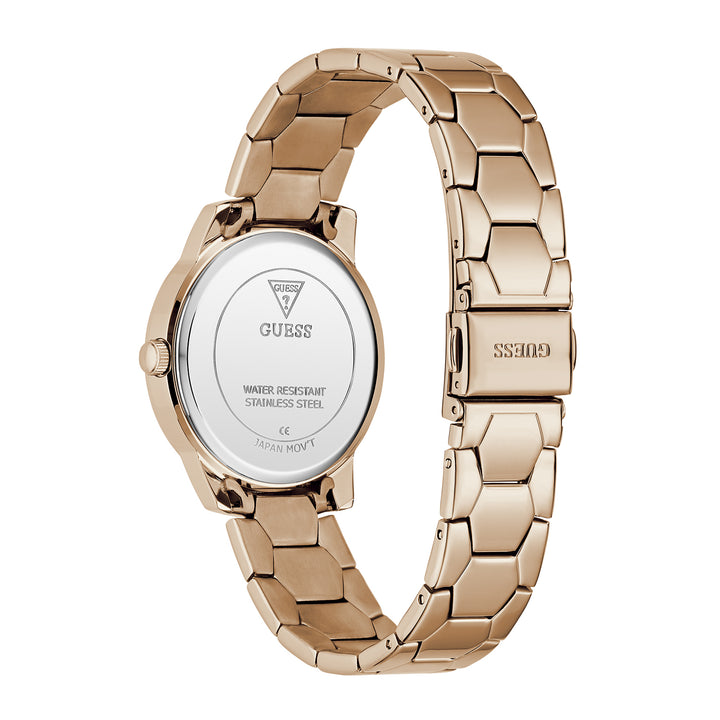 Guess Women's Watch Rose Gold Tone Case Brown Dial Quartz