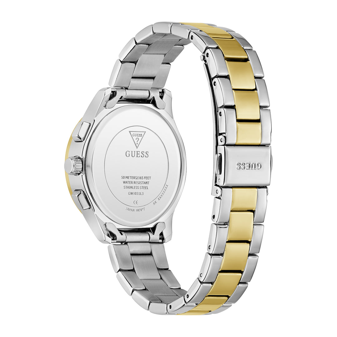 Guess Women's Watch Silver & Gold Tone Case Blue Dial Quartz