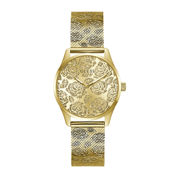 Guess Women's Watch Gold Tone Case Champagne Dial Quartz