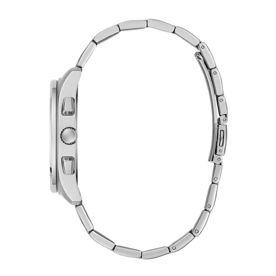 Guess Men's Watch Silver Tone Case Black Dial Multifunction Quartz