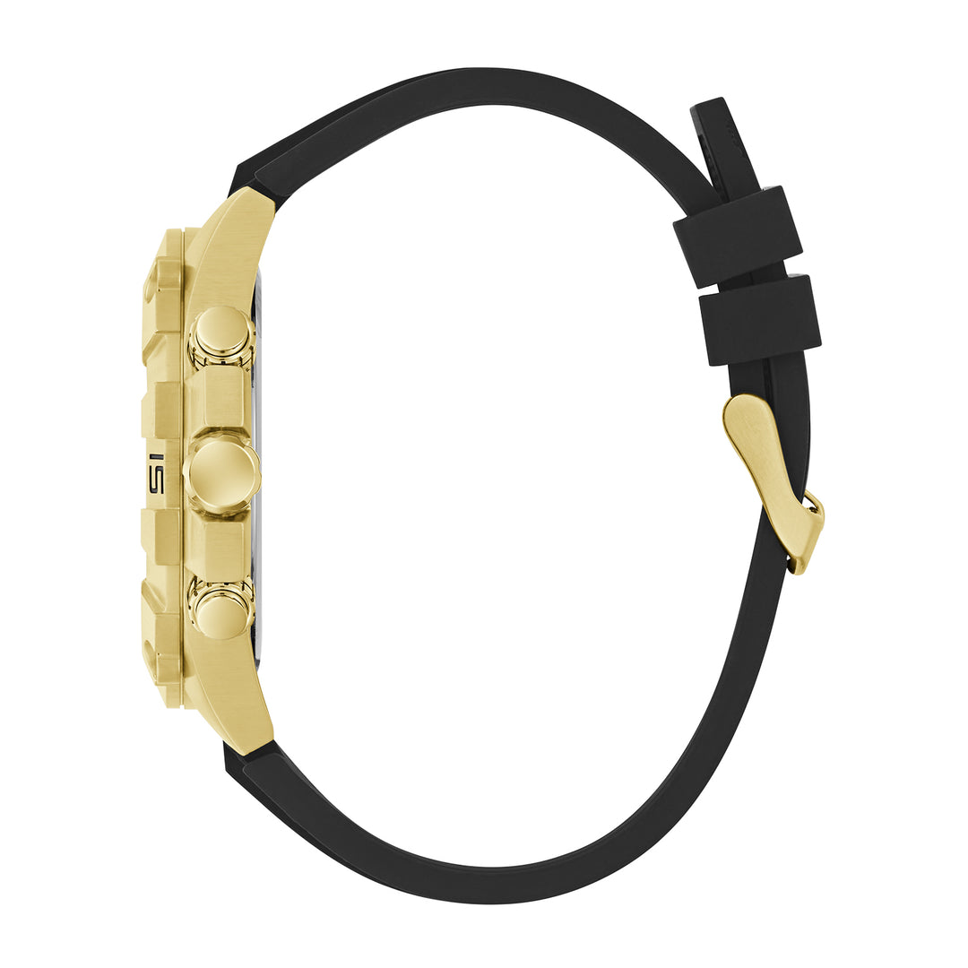 Guess Men's Watch Gold Tone Case Black Dial Multifunction Quartz